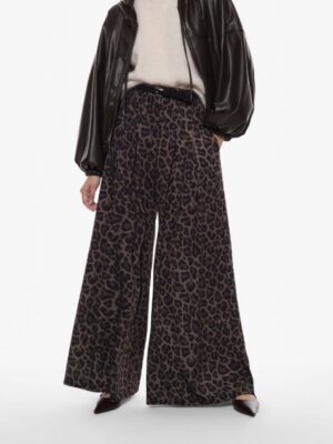 Pantaloni ampi a vita alta stampati