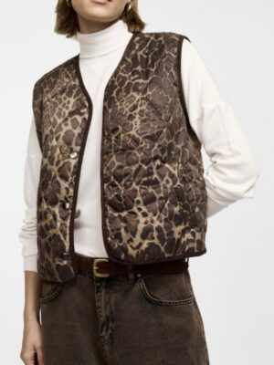 Gilet trapuntato stampa animalier