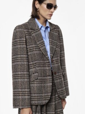 BLAZER A MOTIVO CHECK CON CHIUSURA A BOTTONI